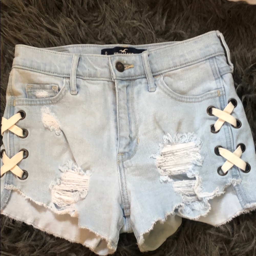 Hollister ripped jean shorts